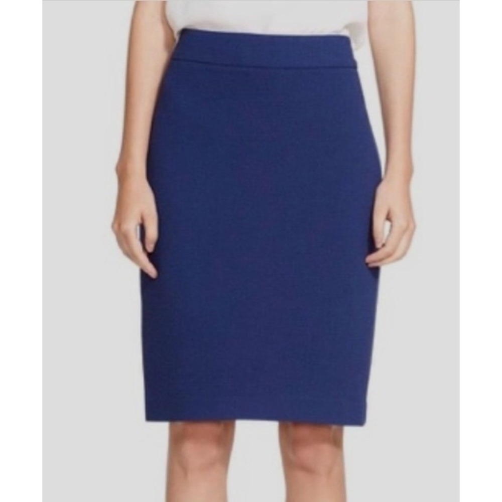 Armani‎ Collezioni Navy Blue Pencil Skirt Size 10 IT 46 Acetate Viscose Blend